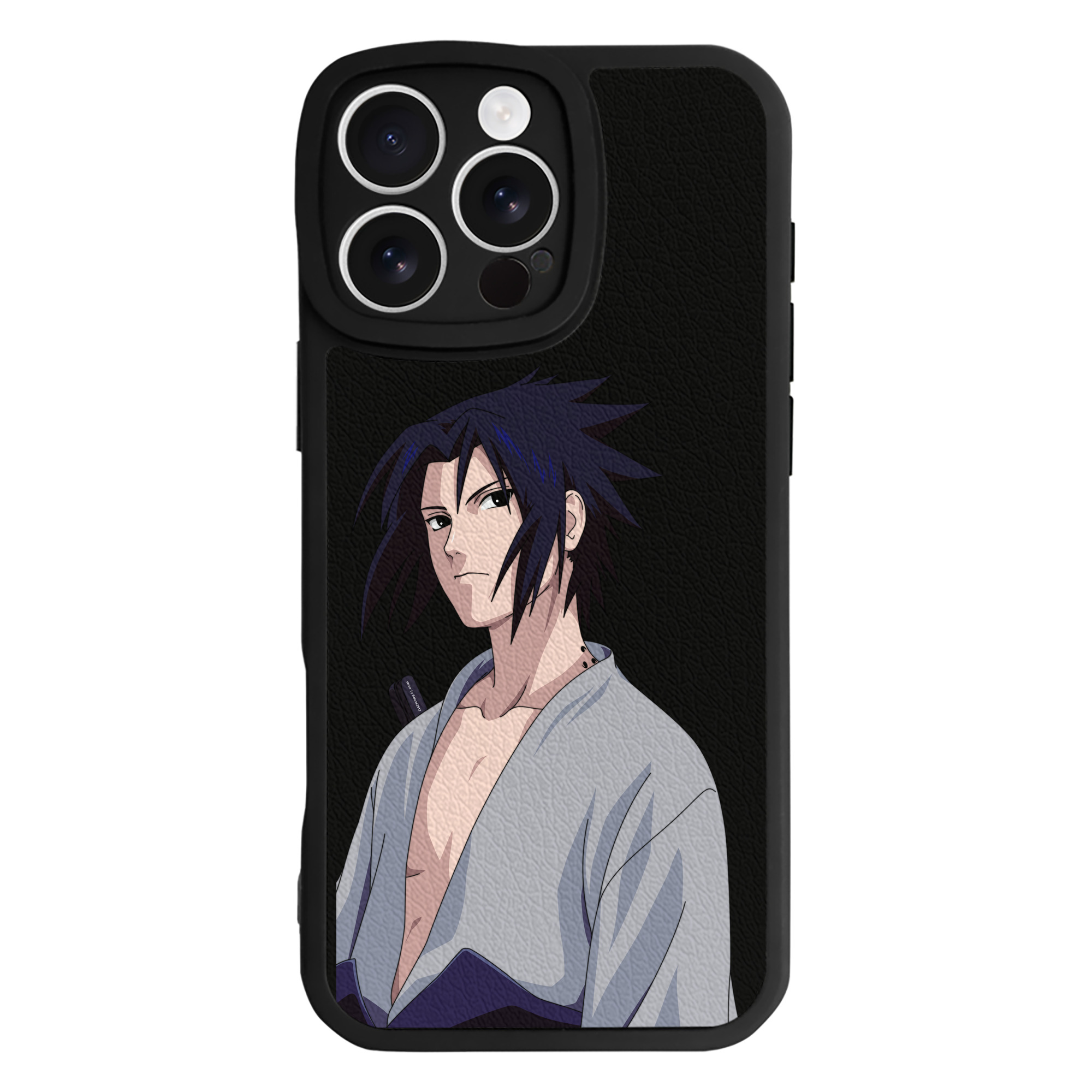 （画像用） NARUTO -ナルト- うちは サスケ Uchiha Sasuke 【iPhone 16シリーズ対応】シリコンスマホケース（レザー調） 材質：シリコン